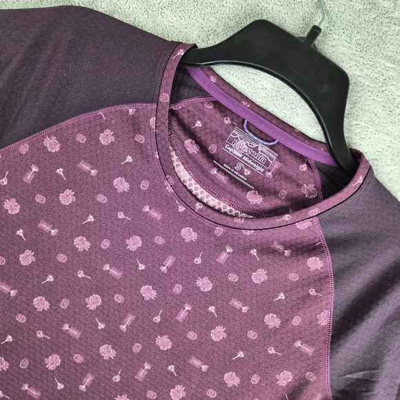 Patagonia Top Womens Small Burgundy Patterned Capalene Midweight Base Layer - Picture 5 of 13